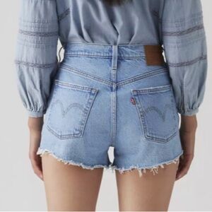 Levi's High-Waist Denim Cutoff Shorts in Light Blue
